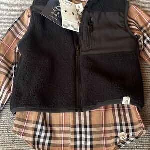 Kids Plaid Shirt with Black Vest boys